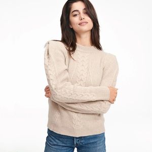 Naadam Structured Shoulder Cable Knit Sweater